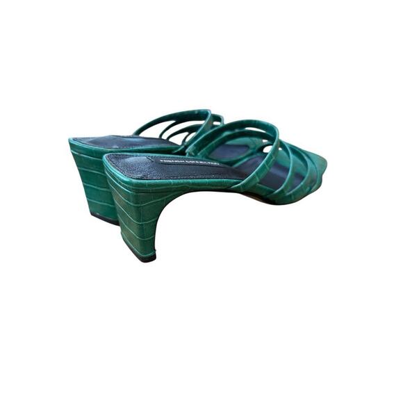 French Connection Women's Green Snake Parker Strappy Low Heel Sandals Size 8.5 - Picture 7 of 9